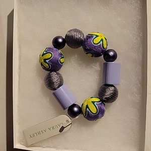 Laura Ashley Stretchable bracelet purple and green.